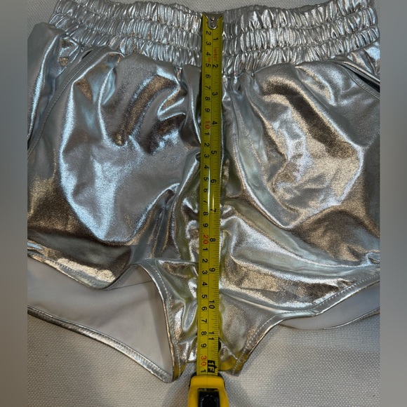 NWT PESION Women's Metallic Shiny Shorts Sparkly Rave Hot Short Pants Small - Picture 7 of 8